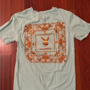 Playboy Tee in Green with Gold Design